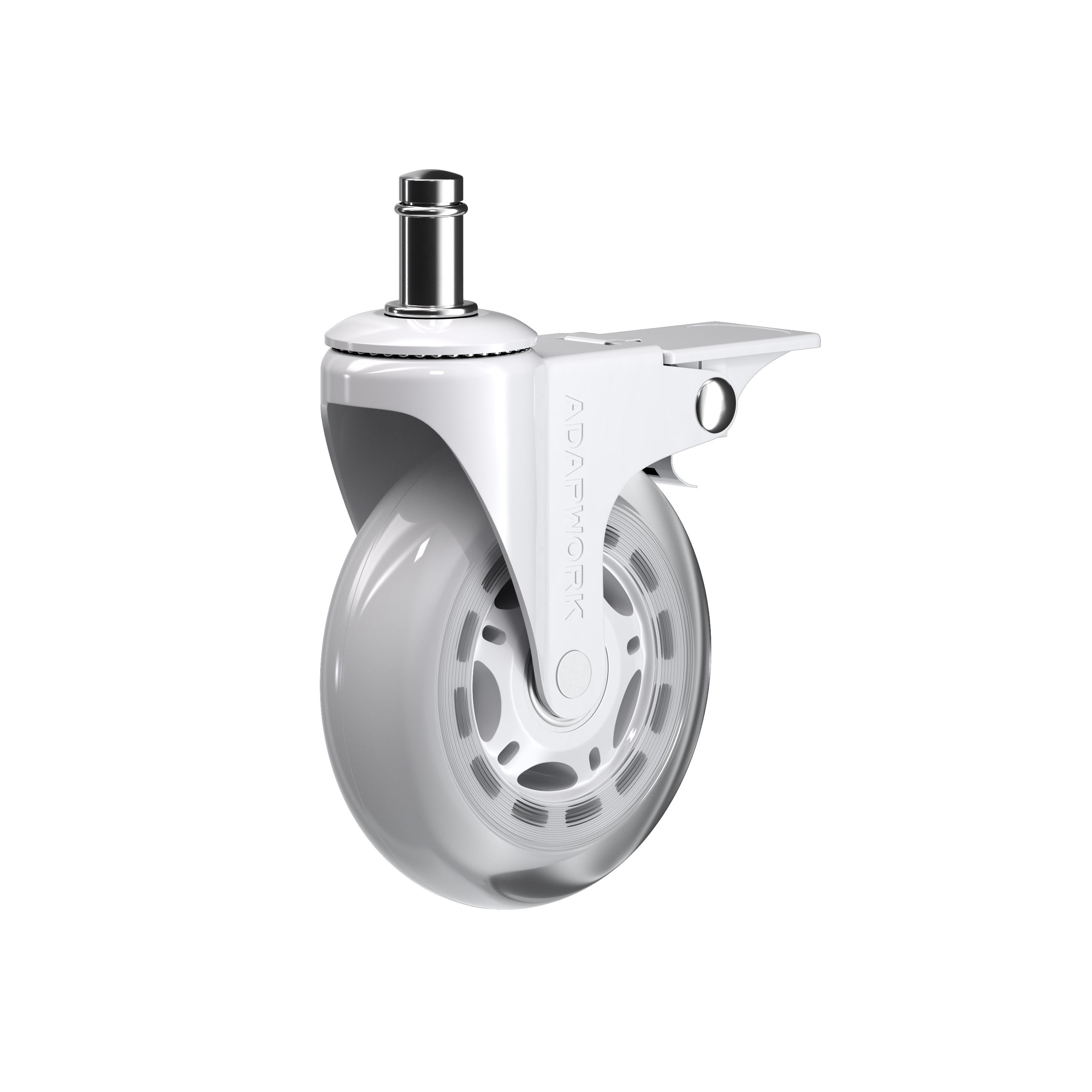 Комплект (5шт) прогумованих роликів CASTORS 75 FIX Білий