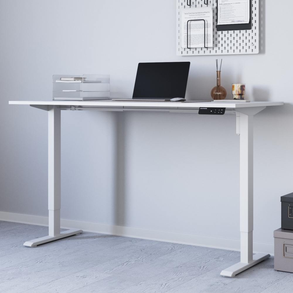 Регульований стіл AdapDesk Smart 1 Motor 18мм Crystal White, Snow White