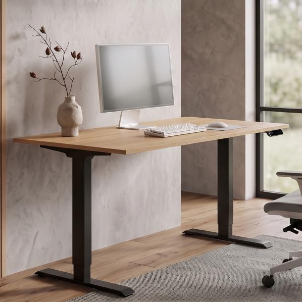 Ергономічне Регульований стіл AdapDesk Smart 2 Motor 18мм Golden Wood, Space Black
