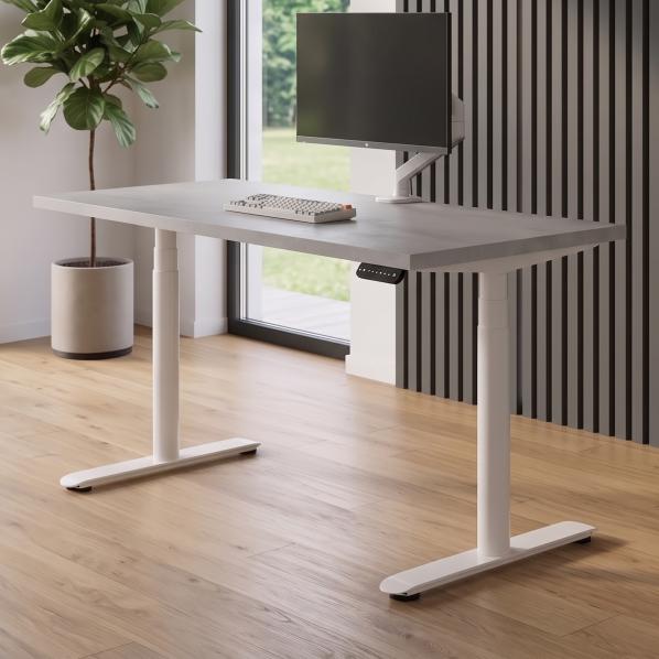 Ергономічне Регульований стіл AdapDesk Smart 2 Motor Pro Speed 36мм Smoky Gray, Snow White