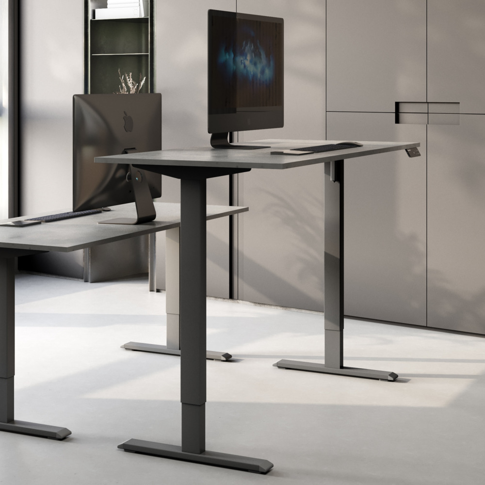 Регульований стіл AdapDesk Smart 1 Motor 18мм Smoky Gray, Space Black
