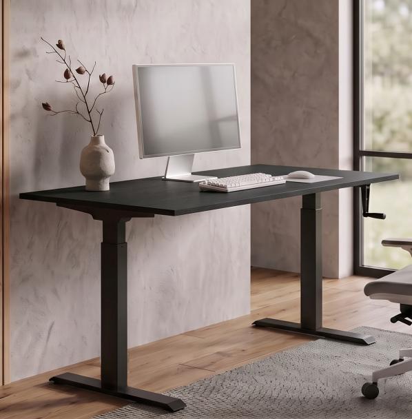 Ергономічне Регульований стіл AdapDesk Smart Manual 18мм Carbon Black, Space Black