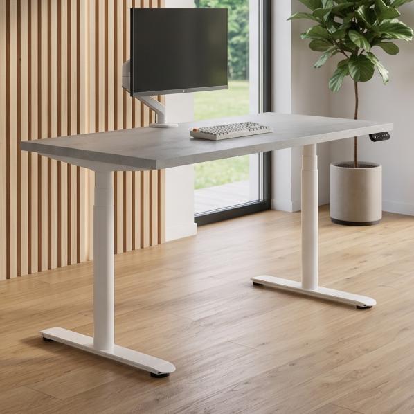 Ергономічне Регульований стіл AdapDesk Smart 2 Motor Pro Max 36мм Smoky Gray, Snow White