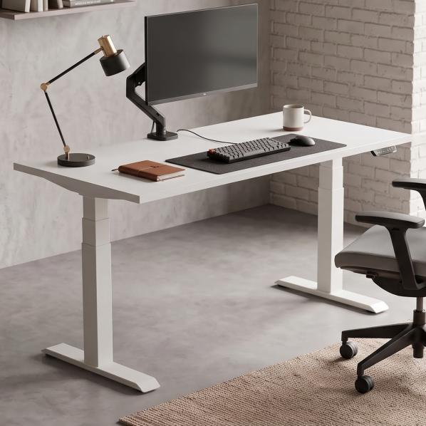 Ергономічне Регульований стіл AdapDesk Smart 2 Motor Pro 36мм Crystal White, Snow White