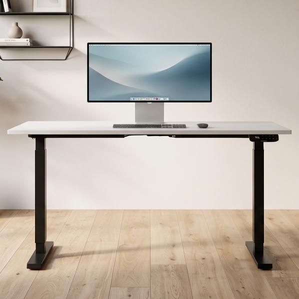 Ергономічне Регульований стіл AdapDesk Smart 2 Motor 18мм Crystal White, Space Black