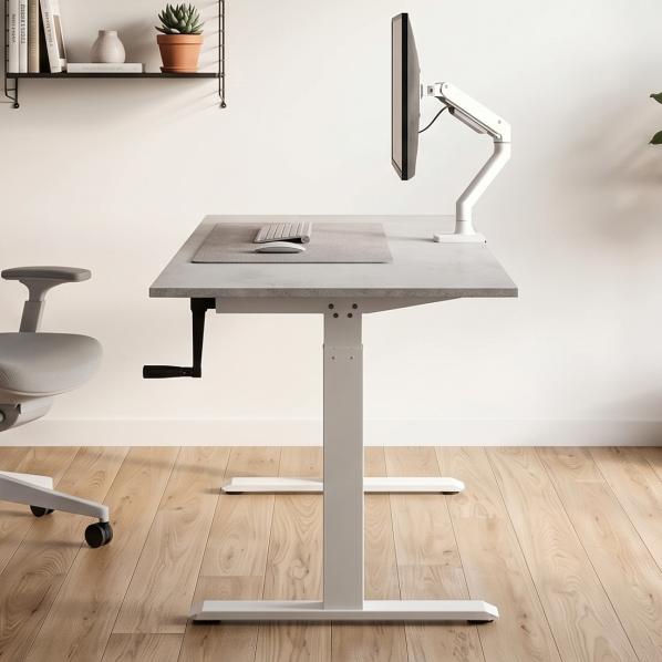 Ергономічне Регульований стіл AdapDesk Smart Manual 18мм Smoky Gray, Snow White