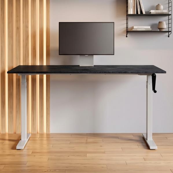 Ергономічне Регульований стіл AdapDesk Smart Manual 18мм Carbon Black, Snow White