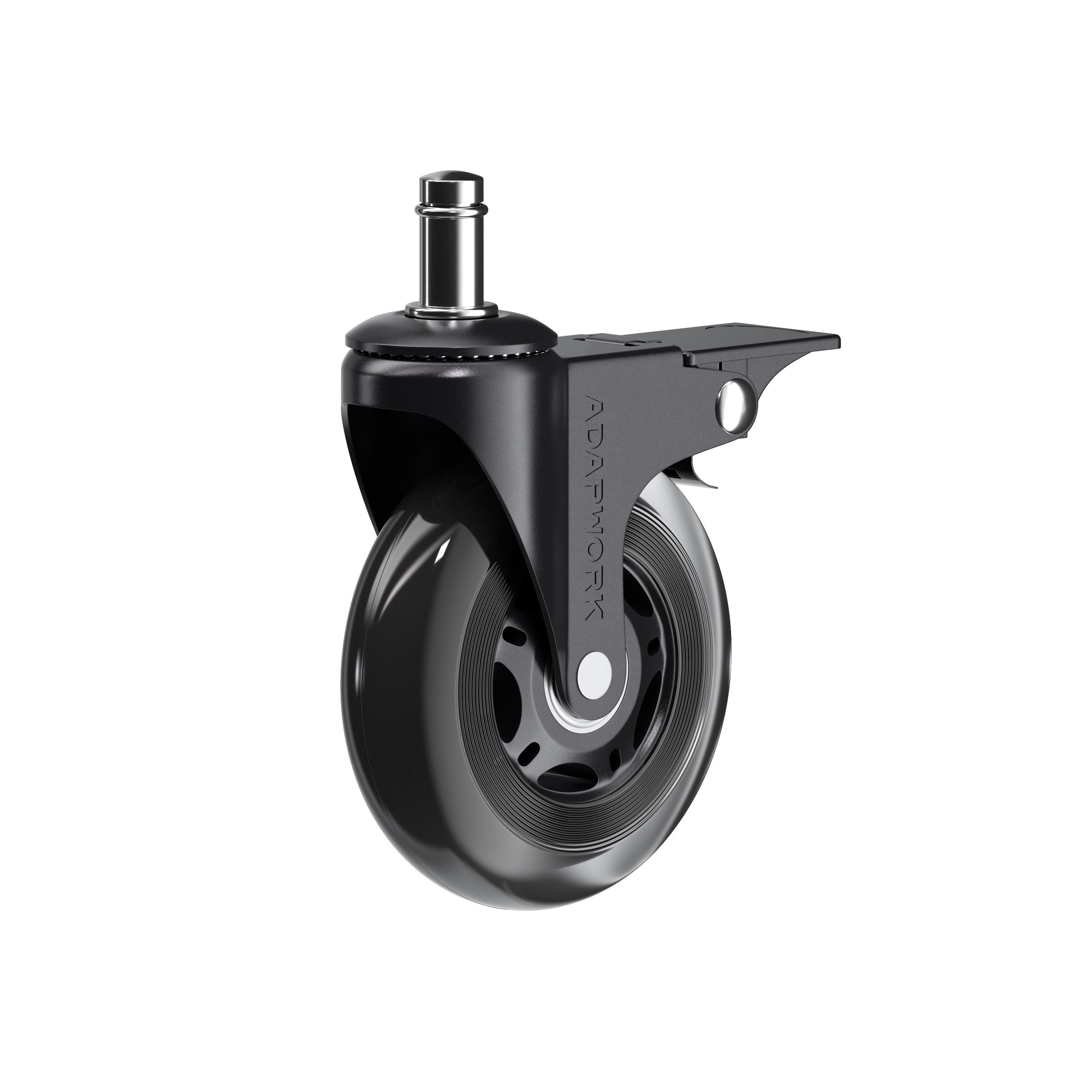 Комплект (5шт) прогумованих роликів CASTORS 75 FIX Прозорий