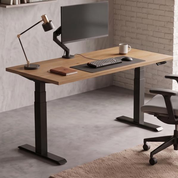 Ергономічне Регульований стіл AdapDesk Smart 2 Motor Pro 36мм Golden Wood, Space Black