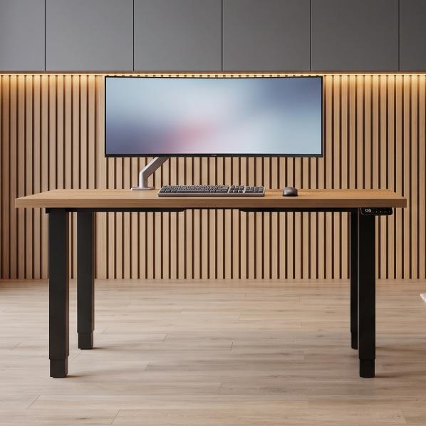 Ергономічне Регульований стіл AdapDesk Smart 4L 2 Motor 36 мм Golden Wood, Space Black