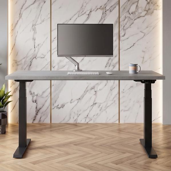 Ергономічне Регульований стіл AdapDesk Smart 2 Motor Pro 36мм Smoky Gray, Space Black